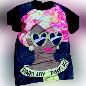 Pretty Lady FACE PRINT T-SHIRT DRESS Size Medium/2X